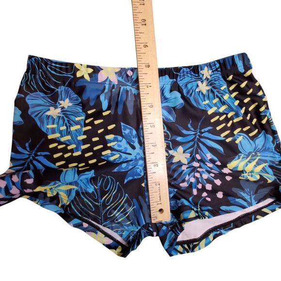 Hawaiian Print 2 Piece Swimsuit Long Sleeve Top With Boy Shorts Size XS - Picture 5 of 8